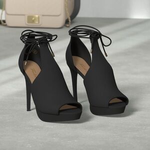 Women’s Peep Toe Platform Heels-Strappy Lace Up Tie Stilettos! Never Worn!